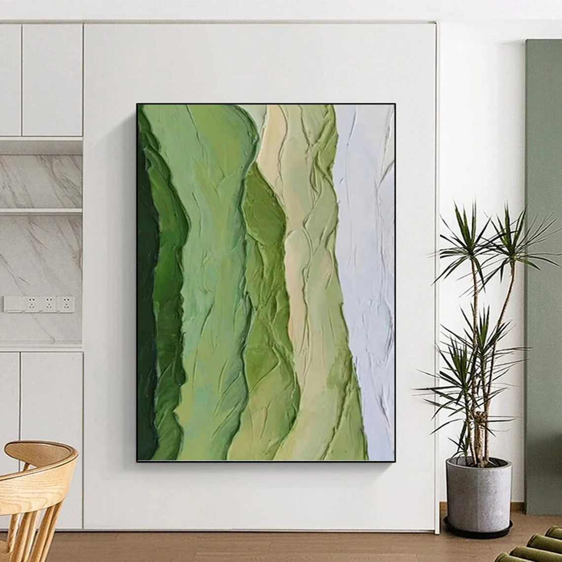 Nature_Green_Textured_Abstract_Canvas_Wall_Art_CRN6M wall art